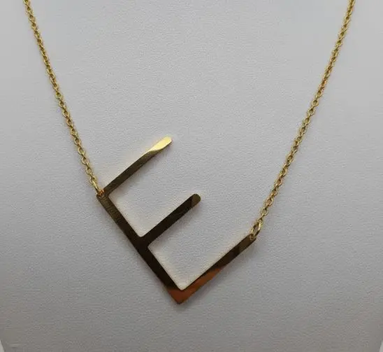 [X-CAAX-035DR] Cadena con Dije Letra pulido espejo ac. Inox dorado grande 30mm