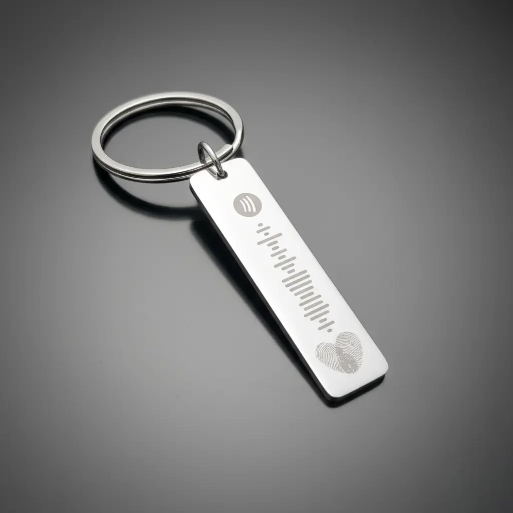 Llavero dije rectangular ac. Inox. 40mm