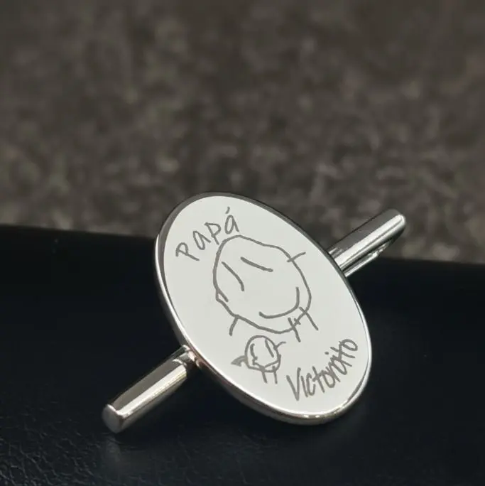 Encanto ac. Inox. ovalado p/ banda reloj plateado