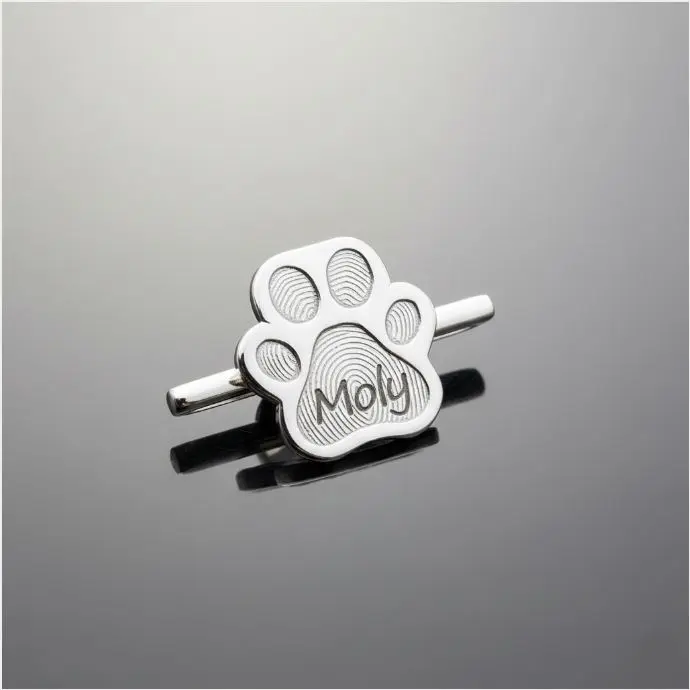 Encanto ac. Inox. mascota p/ banda reloj plateado