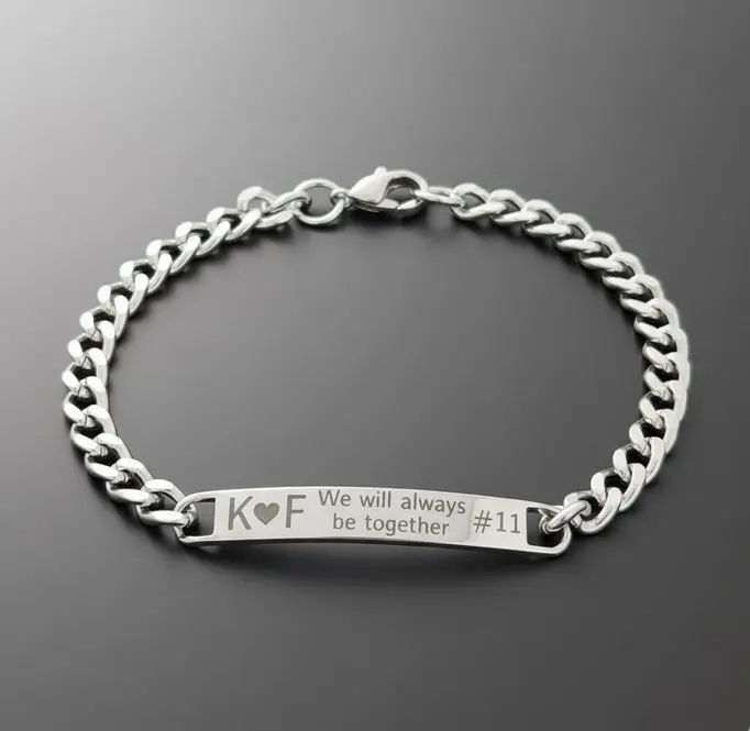 Esclava de dama delgada ac. Inox. de 5mm con placa frontal