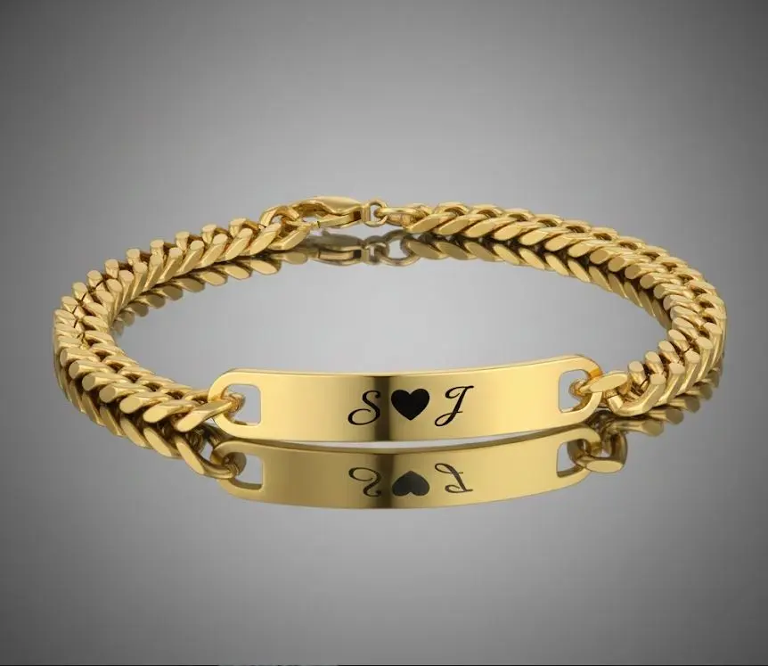 Esclava de dama delgada ac. Inox. de 5mm con placa frontal