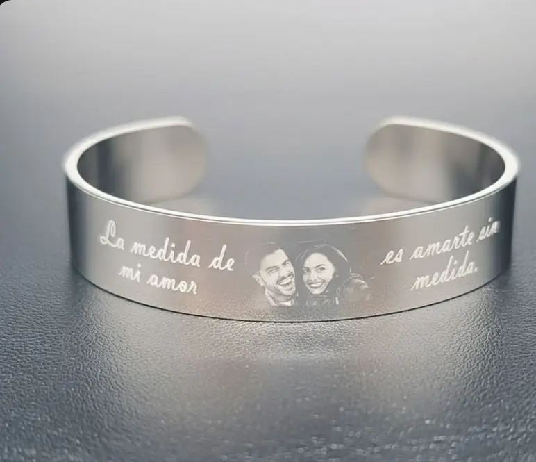 Pulsera plana ac. Inox plateada para doblar 12mm (estilo bangle abierta)