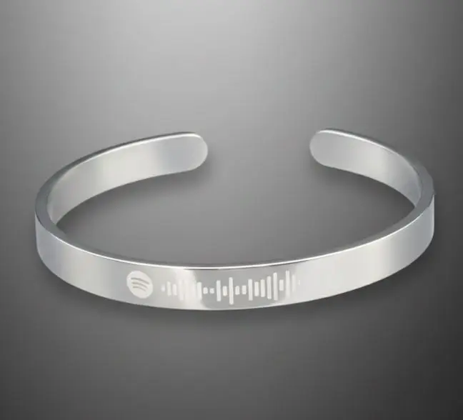 Pulsera plana ac. Inox plateada para doblar 5mm (estilo bangle abierta)