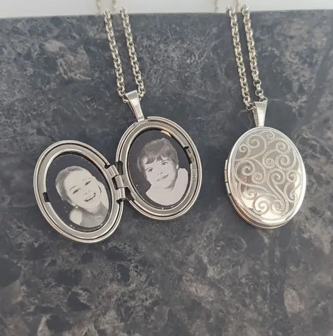 Cadena con Relicario Plata 9.25 ovalado mediano 25mm