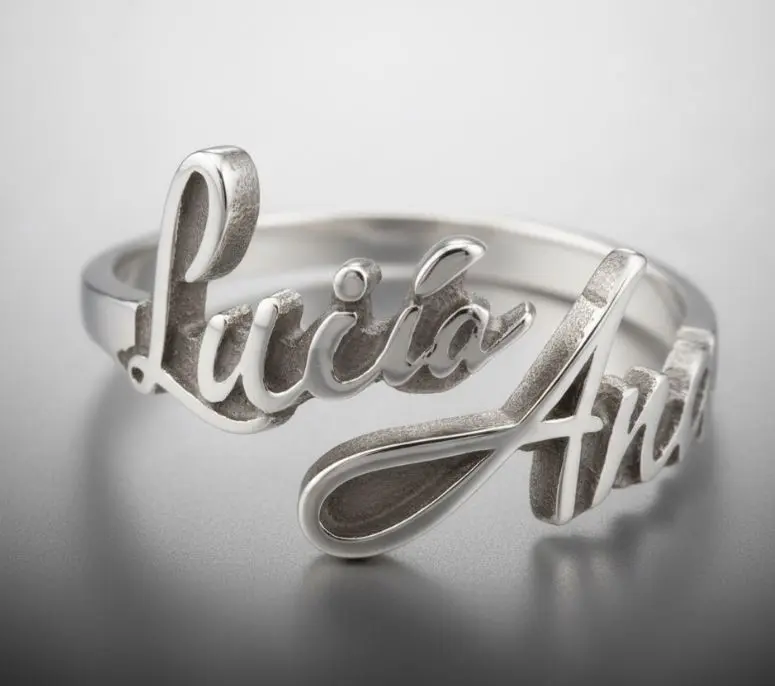 [X-ANPL-003PT-01] Anillo con 2 nombres 3D plata 9.25 (4-6)