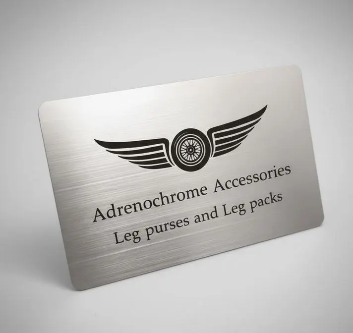 Tarjeta Estilo business pulido cepillado fino de Ac inox. 0.5mm grosor plateado