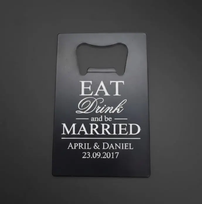 Tarjeta Estilo Destapador mate ac. Inox. 2mm grosor plateado