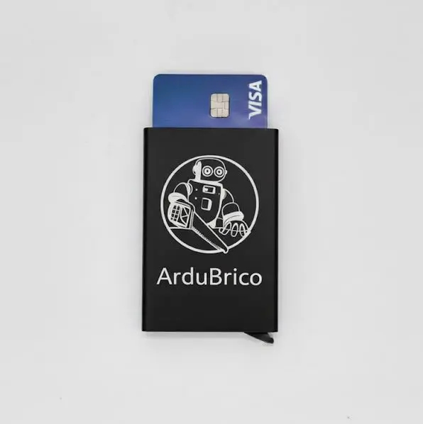 Tarjetero estilo Box redondeado RFID block aluminio