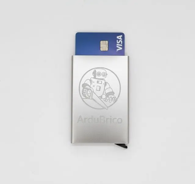 Tarjetero estilo Box redondeado RFID block aluminio