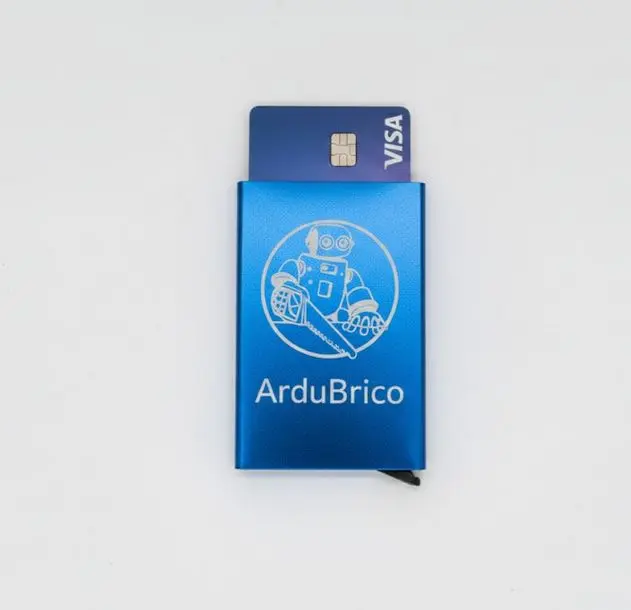 Tarjetero estilo Box redondeado RFID block aluminio