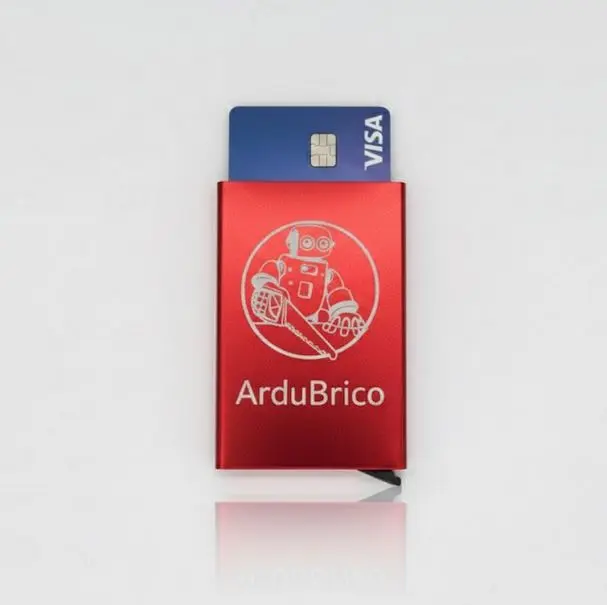 Tarjetero estilo Box redondeado RFID block aluminio