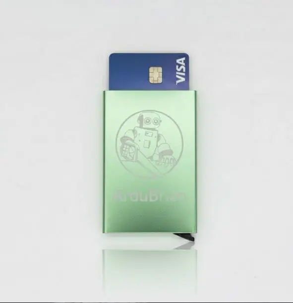 Tarjetero estilo Box redondeado RFID block aluminio