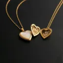 Cadena con Relicario Corazon mediano Decoracion NACAR dorado de Acero inoxidable 24.5mm