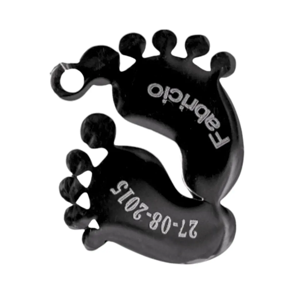 Cadena con Dije huella piecitos pulido espejo ac. Inox plateado grande 30mm