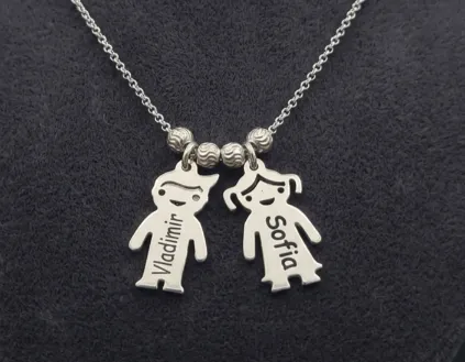 Cadena con Dijes pequeno niño(a) de Plata 9.25