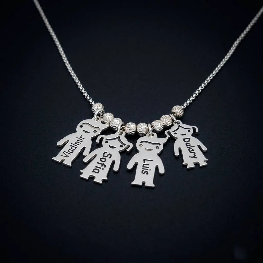 Cadena con Dijes pequeno niño(a) de Plata 9.25