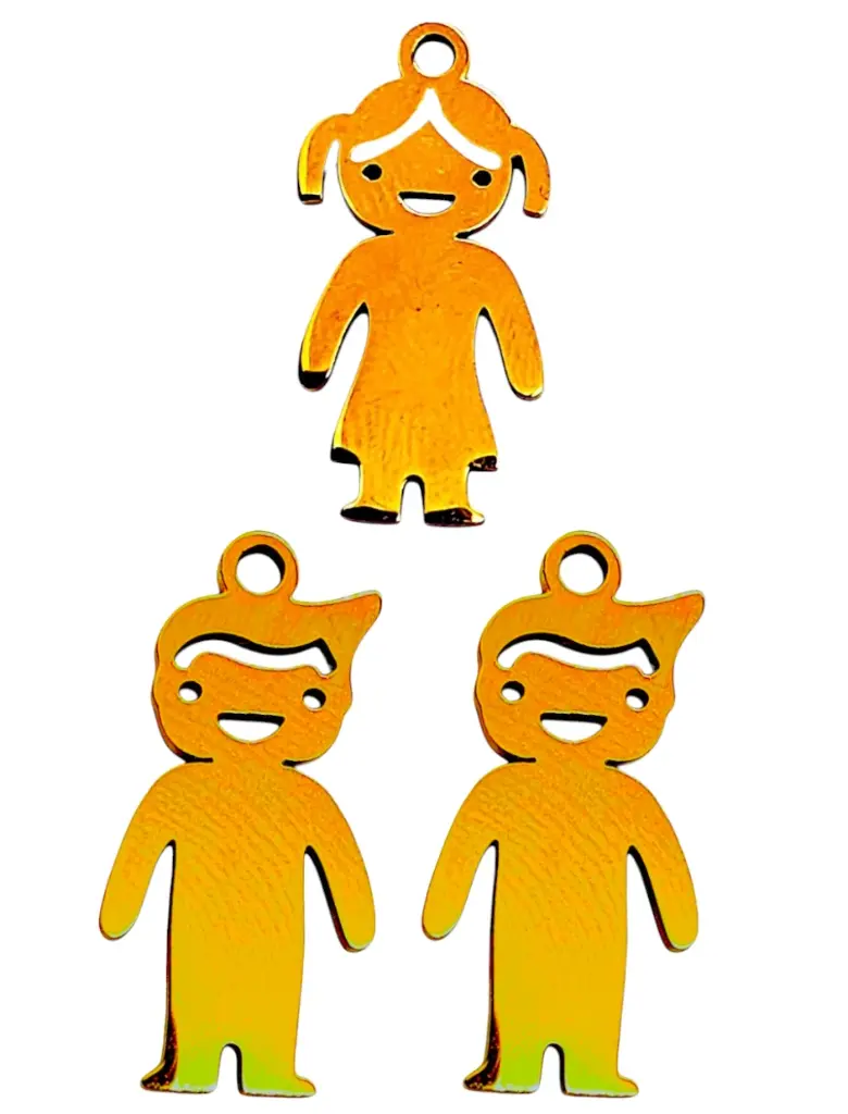 Cadena rolo con Dije Niños (as) 18.5mm base acero inoxidable.