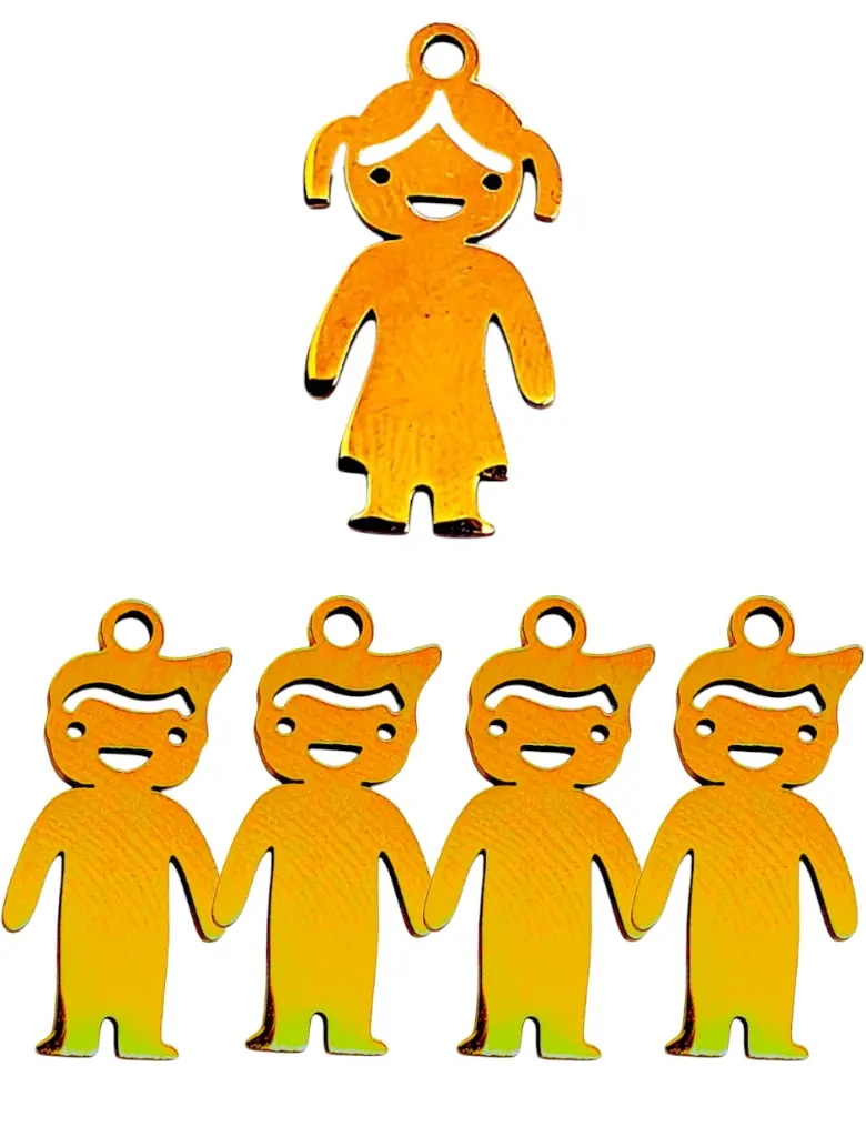 Cadena rolo con Dije Niños (as) 18.5mm base acero inoxidable.