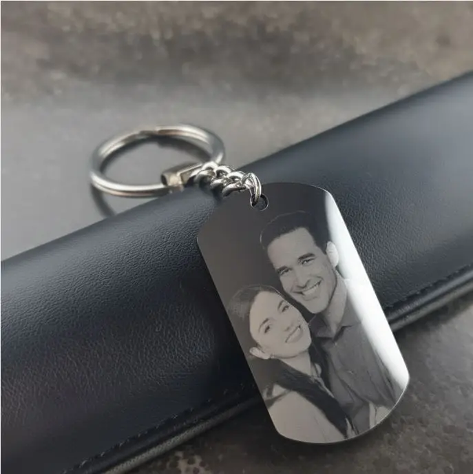 Llavero con Dije militar pulido espejo Ac. inox