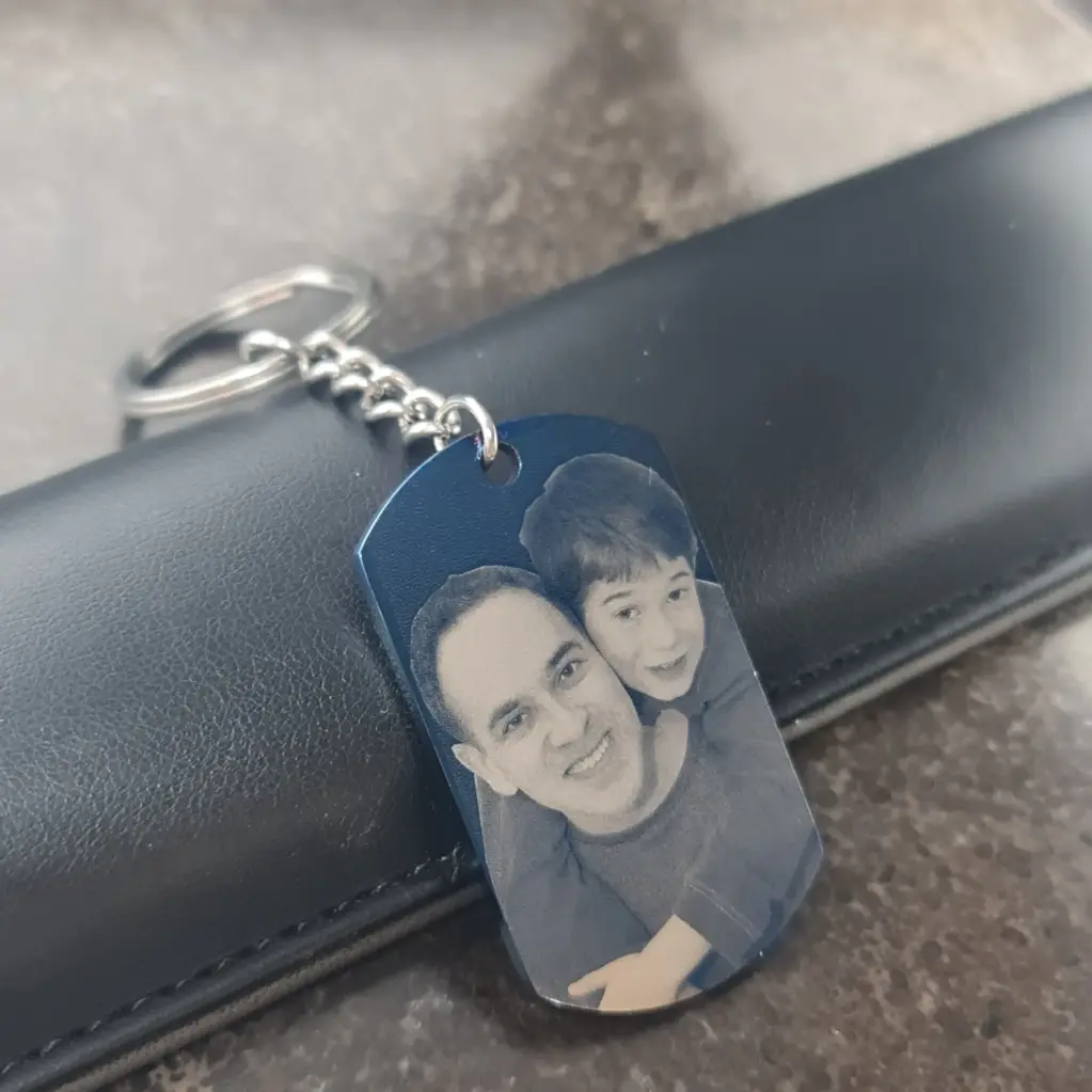 Llavero con Dije militar pulido espejo Ac. inox