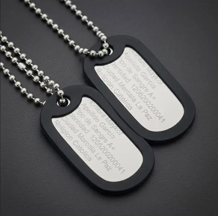 [X-CAAX-004PT-01] Cadena con Placa militar pulido economico Ac. Inox. Plateado 50mm (1)