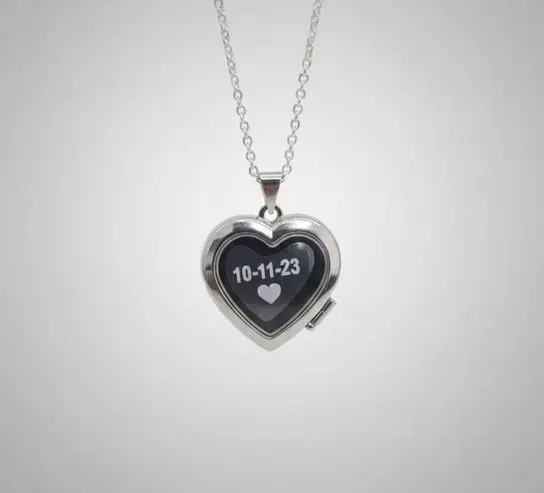 [X-REPL-008PT-01] Cadena con Relicario Plata 9.25 corazon c/cristal flotante 22mm (Rolo)