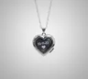 Cadena con Relicario Plata 9.25 corazon c/cristal flotante 22mm