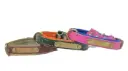 Correa collar p/mascota de cuerina lujo1 c/placa remaches dorada mate Personalizada