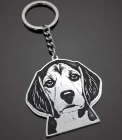 [X-LLAL-007PT] Llavero Relieve Mascota Corte Personalizado Especial Aluminio Grande