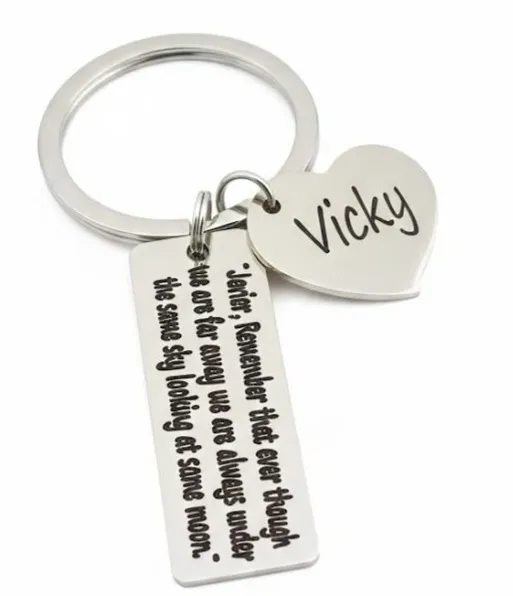 Llavero Corazon y Tag en Aluminox 45mm