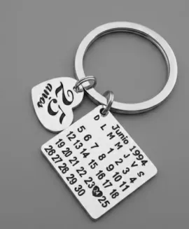 Llavero Calendario y corazon en Aluminox 30mm