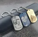 Llavero con Dije militar pulido espejo Ac. inox Mediano 40mm