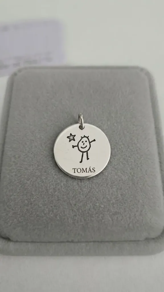 [X-CAPL-002PT-00] Cadena con Dije redondo pulido espejo de Plata 9.25 pequeno 20mm  (Sin cadena)