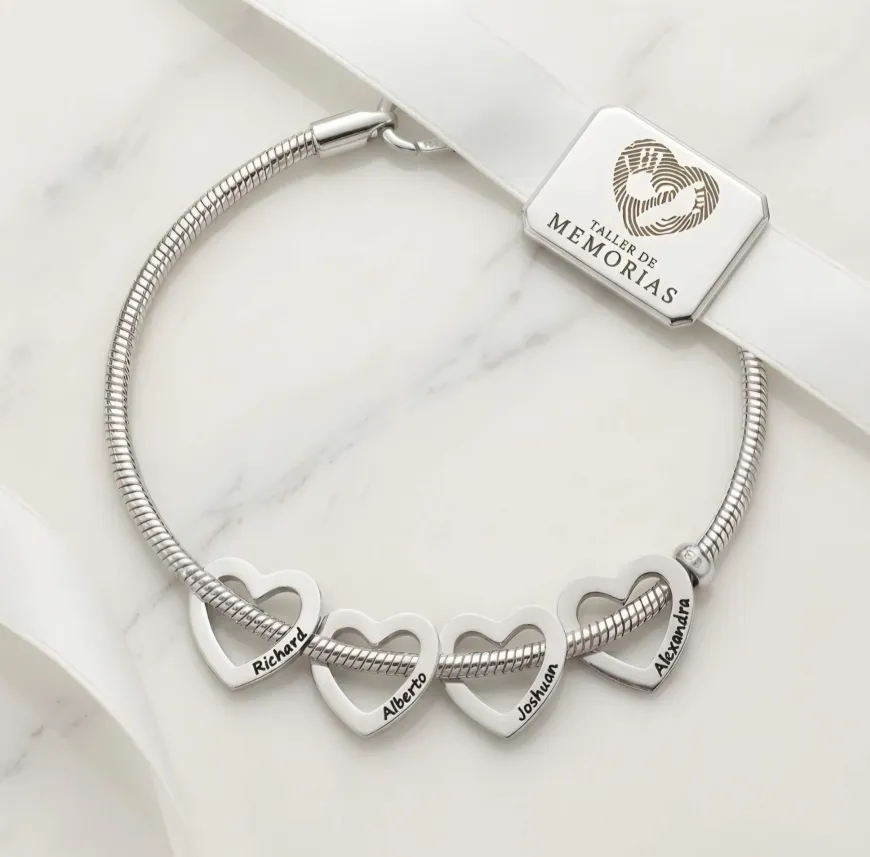 Pulsera Estilo Europea (3mm snake) cerrada Plata 9.25 con Charm Corazon transversal