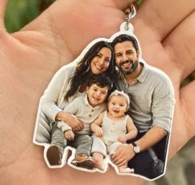 Llavero acrilico relieve personalizado con fotografía e impresión UV a color FAMILIA