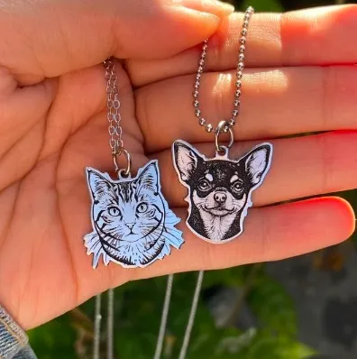 Cadena Relieve Mascota Corte Personalizado Especial Aluminio pequeño