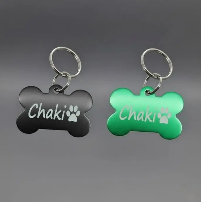 [G-DIAL-021NU] Dije Mascota estilo hueso Aluminio (varios colores) grande 38x25mm