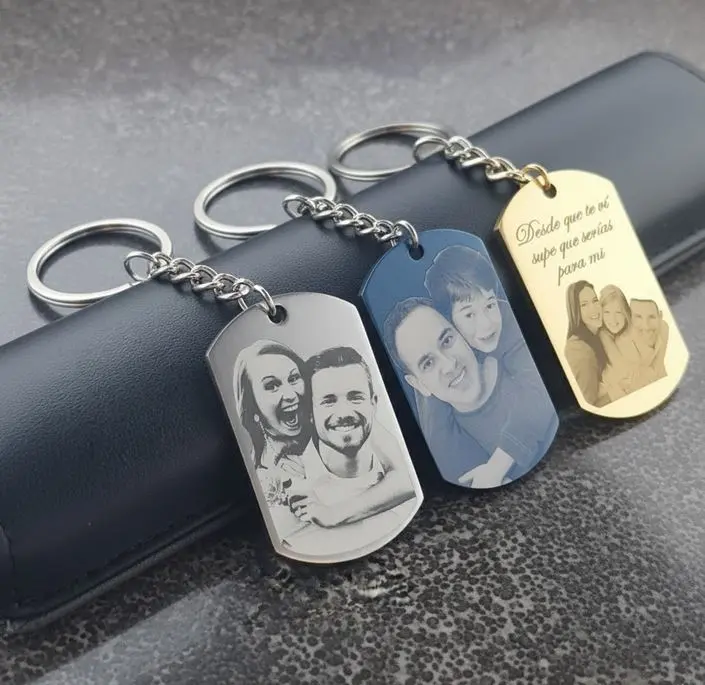 Llavero con Dije militar pulido espejo Ac. inox